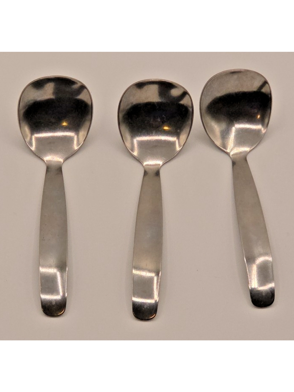 Set of 3 Sugar or Sauce Spoons Silver-plated